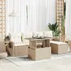 Image de VidaXL Salon de jardin 6 pcs - Résine tressée beige
