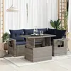 Image de vidaXL Salon de jardin 5 pcs avec coussins gris résine tressée acacia