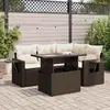 Image de vidaXL Salon de jardin avec coussins 5 pcs marron résine tressée