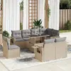 Image de vidaXL Salon de jardin 9 pcs - Beige