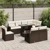 Image de vidaXL Salon de jardin 9 pcs marron résine tressée