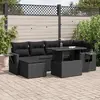 Image de vidaXL Salon de jardin 7 pcs - Noir