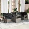 Image de Salon de Jardin VIDAXL Salon 8 pcs avec Coussins - Gris Résine Tressée
