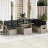 Image de vidaXL Salon de jardin 9 pièces - Gris clair résine tressée