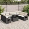 Image de vidaXL Salon de jardin 10 pcs - Noir