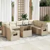 Image de VidaXL Salon de jardin 10 pcs   Beige