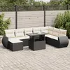 Image de vidaXL Salon de jardin avec coussins 9 pcs - Noir