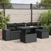 Image de VIDAXL Salon de jardin 6 pcs - Résine tressée noire