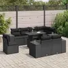 Image de VIDAXL Salon de jardin avec coussins 9 pcs - Noir