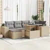 Image de vidaXL Salon de jardin 7 pcs Beige