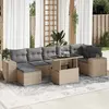 Image de vidaXL Salon de jardin 8 pcs - Coussins beige résine tressée