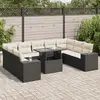 Image de vidaXL Salon de jardin 10 pcs avec coussins - Noir