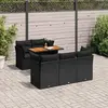 Image de Salon de jardin vidaXL 6 pcs - Résine tressée noir