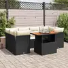 Image de vidaXL Salon de jardin 7 pcs noir résine tressée