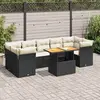 Image de VIDAXL Salon de jardin 8 pcs avec coussins noir résine tressée