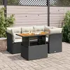 Image de VIDAXL Salon de jardin avec coussins - 5 pcs - Noir
