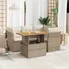 Image de VidaXL Salon de jardin résine tressée 5 pcs - Beige