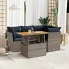 Image de Vidaxl Salon de Jardin 5 pcs Résine Tressée - Gris