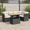 Image de vidaXL 6 pcs Salon de Jardin - Noir Résine Tressée