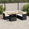 Image de vidaXL Ensemble Salon Jardin 7 pcs - Noir