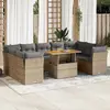Image de vidaXL Salon de jardin 10 pcs beige