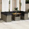 Image de vidaXL Salon de jardin 10 pcs - Résine tressée gris