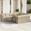 Image de vidaXL Salon de jardin 11 pcs - Résine tressée beige