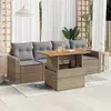Image de vidaXL Salon de jardin 5 pcs - Beige