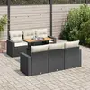 Image de VidaXL Salon de jardin 7 pcs - Noir