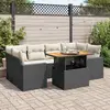 Image de vidaXL Salon de jardin 7 pcs - Noir