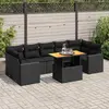 Image de vidaXL Salon de jardin 8 pcs - Noir