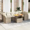 Image de vidaXL Salon de jardin 8 pcs - Beige