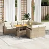 Image de vidaXL Salon de jardin - Résine tressée beige - 9 pièces