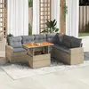 Image de vidaXL Salon de jardin 7 pcs - Beige résine tressée