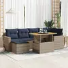 Image de vidaXL Salon de jardin avec coussins 7 pcs gris résine tressée