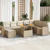 Image de vidaXL Salon de jardin 9 pcs beige résine tressée