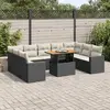 Image de Salon de jardin 10 pcs - Noir résine tressée