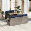 Image de vidaXL Salon de jardin 6 pcs avec coussins gris résine tressée