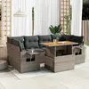 Image de Salon de jardin vidaXL résine tressée gris