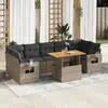 Image de vidaXL Salon de jardin 8 pcs   Gris