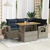 Image de vidaXL Salon de jardin 5 pcs avec coussins gris résine tressée