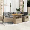 Image de vidaXL Salon de jardin 6 pcs - Beige résine tressée