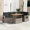 Image de vidaXL Salon de jardin 6 pcs - Gris