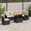 Image de Salon de jardin 7 pcs avec coussins - Noir