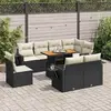Image de vidaXL Salon de jardin 9 pcs - Noir