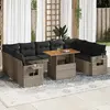 Image de vidaXL Salon de jardin 10 pcs - Gris