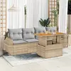Image de vidaXL Salon de jardin avec coussins 5 pcs   Beige