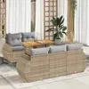Image de vidaXL Salon de jardin - 6 pièces - Résine tressée beige
