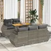 Image de VIDAXL Salon de jardin Gris 6 pcs Résine Tressée