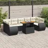 Image de VidaXL Salon de jardin 8 pcs - Noir